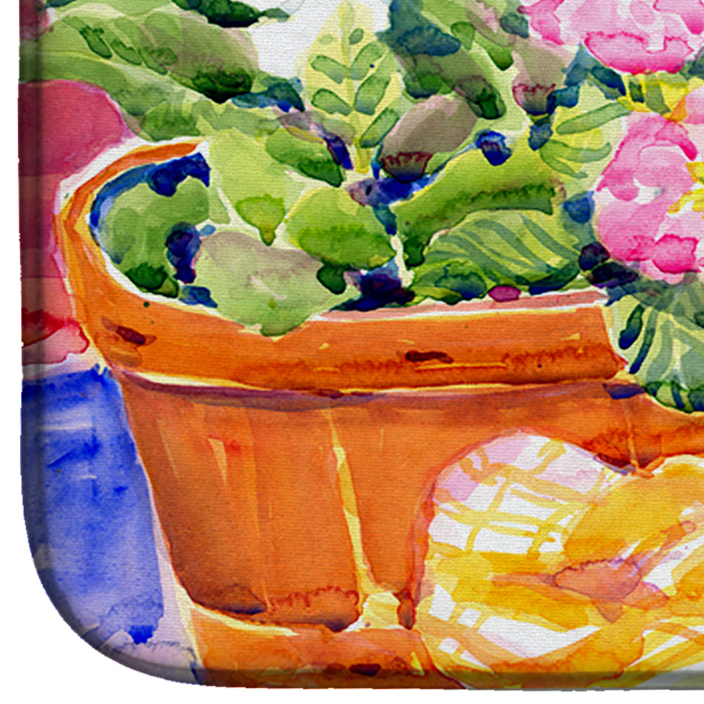Flower - Primroses Dish Drying Mat Absorbent Dish Drying Mat Pad for Kitchen Counter Dish Drainer Mat for Countertop, 14 x 21", Multicolor