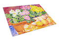 Flower - Primroses Cutting Board Tempered Glass Kitchen Cutting Surface, Heat Resistant Chopping, Non-Slip Feet, Food Prep & Serving