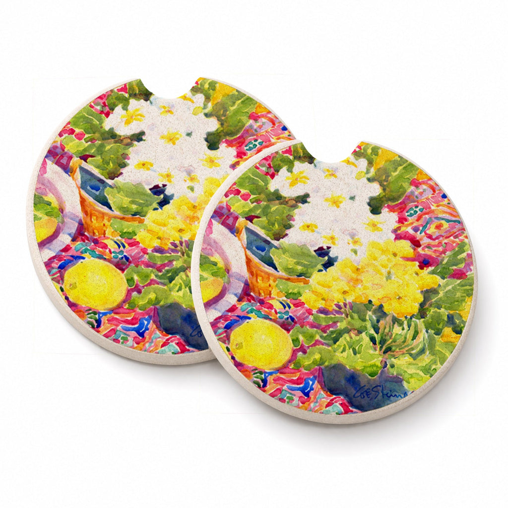 Flower - Primroses Set of 2 Cup Holder Car Coasters Absorbent Round Sandstone Coasters Gifts for Men or Women, 2.5, Multicolor