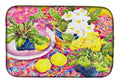 Flower - Primroses Dish Drying Mat Absorbent Dish Drying Mat Pad for Kitchen Counter Dish Drainer Mat for Countertop, 14 x 21", Multicolor