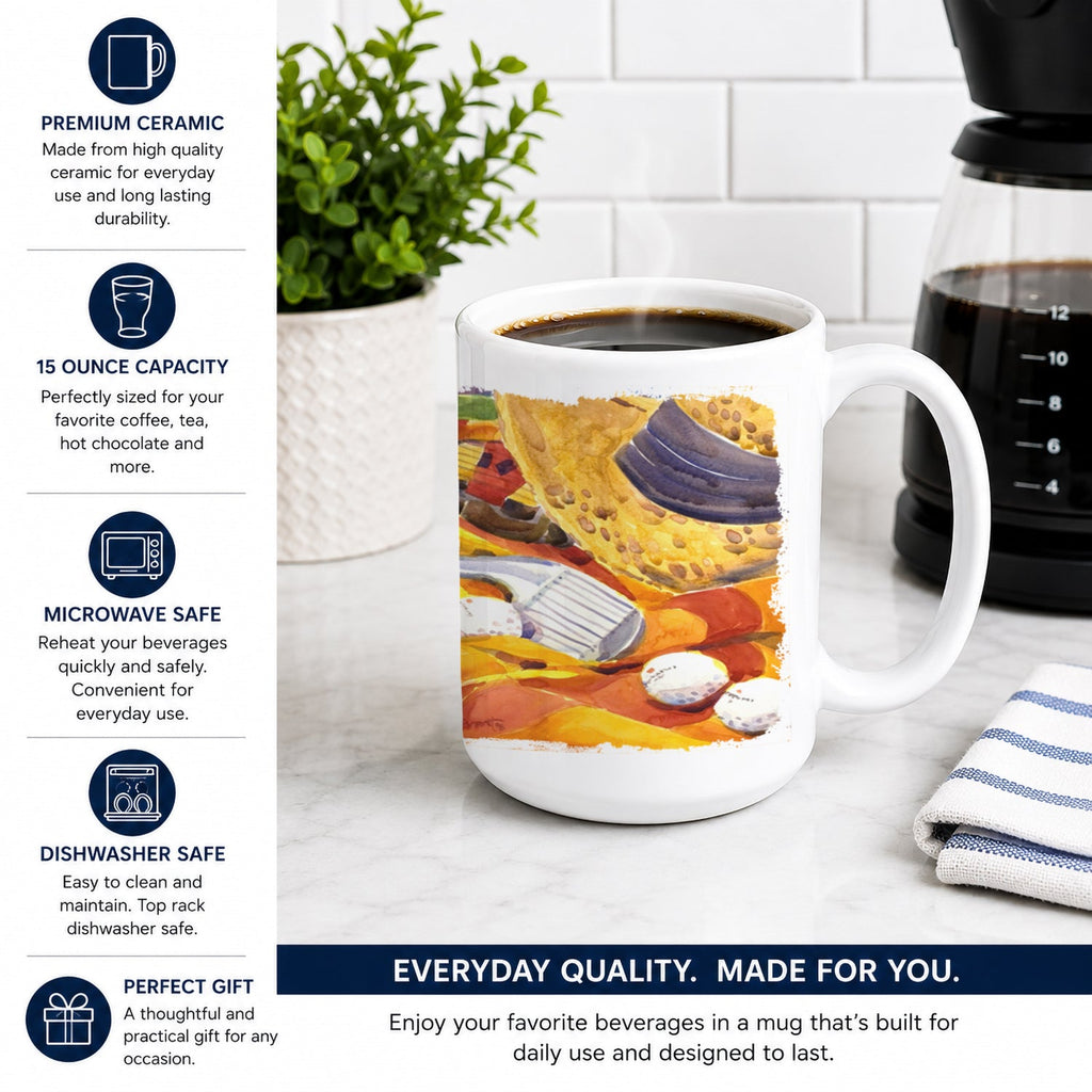 Golf Clubs Golfer Ceramic Coffee Mug 15 oz Decorative Large C Handle Mug Cup for Tea, Cocoa Hot Chocolate