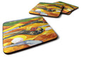 Golf Clubs Golfer Foam Coasters Set of 4 Cup Coasters for Indoor Outdoor, Tabletop Protection, Anti Slip, Mouse pad Material