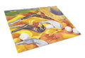 Golf Clubs Golfer Cutting Board Tempered Glass Kitchen Cutting Surface, Heat Resistant Chopping, Non-Slip Feet, Food Prep & Serving