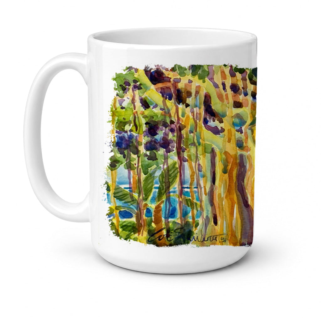 Tree - Banyan Tree Ceramic Coffee Mug 15 oz Decorative Large C Handle Mug Cup for Tea, Cocoa Hot Chocolate
