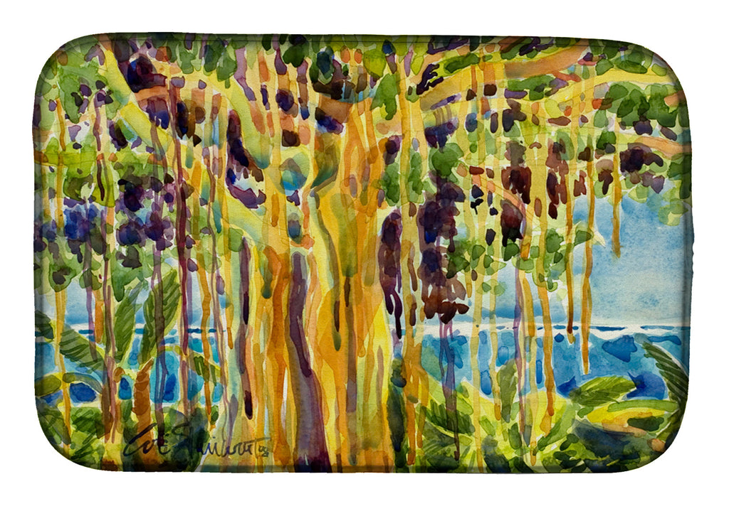 Tree - Banyan Tree Dish Drying Mat Absorbent Dish Drying Mat Pad for Kitchen Counter Dish Drainer Mat for Countertop, 14 x 21", Multicolor