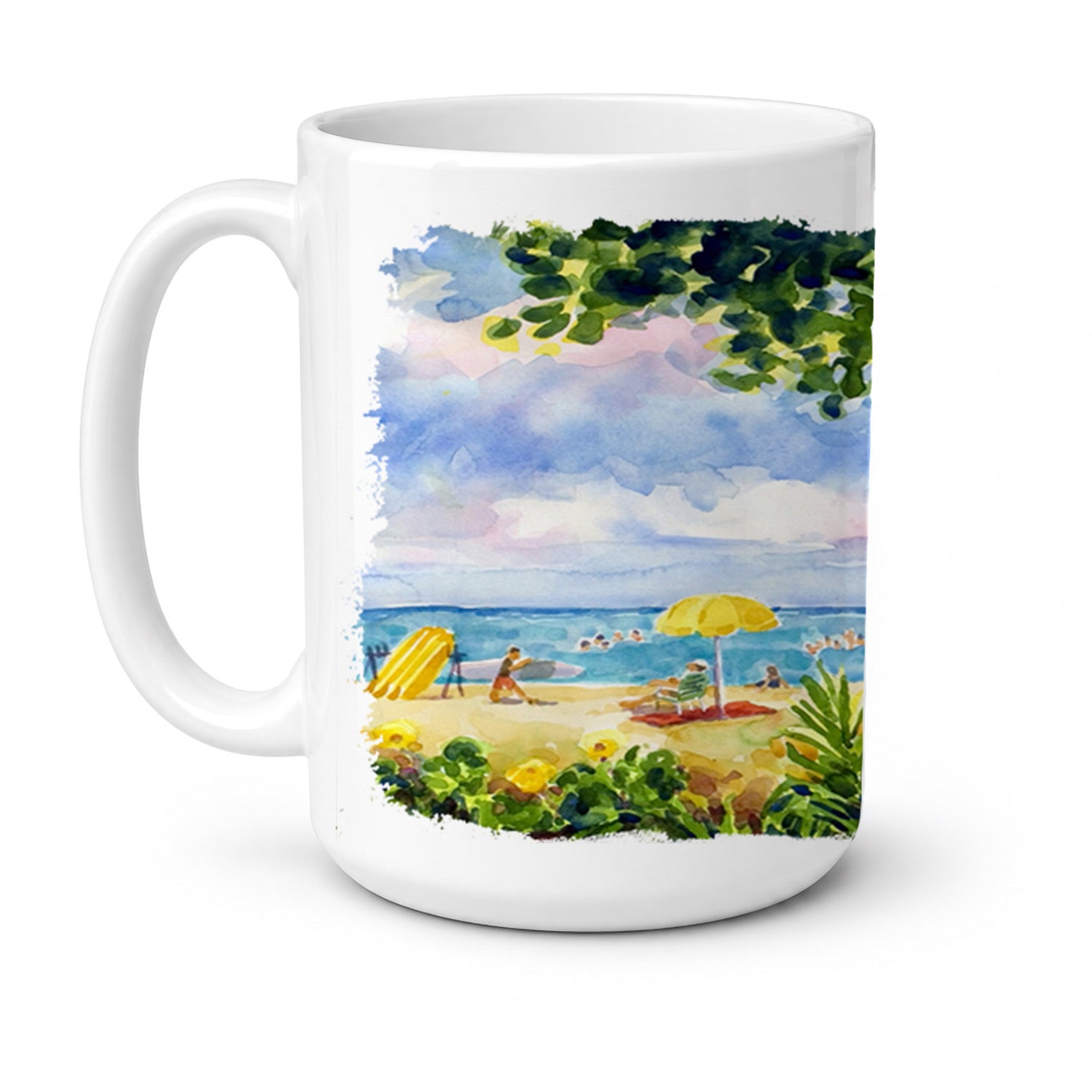 Beach Resort view from the condo Ceramic Coffee Mug 15 oz Decorative Large C Handle Mug Cup for Tea, Cocoa Hot Chocolate
