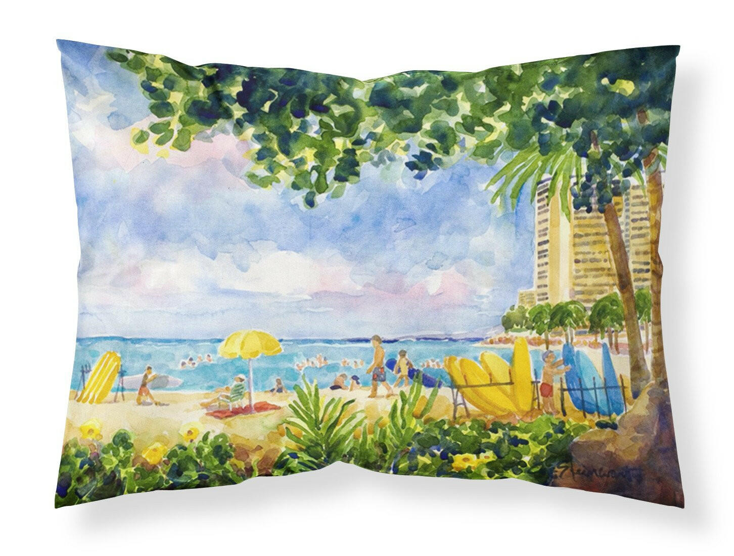 Beach Resort view from the condo Standard Pillowcase Lightweight Super Soft Easy Care Decorative Artwork Pillowcase, Standard