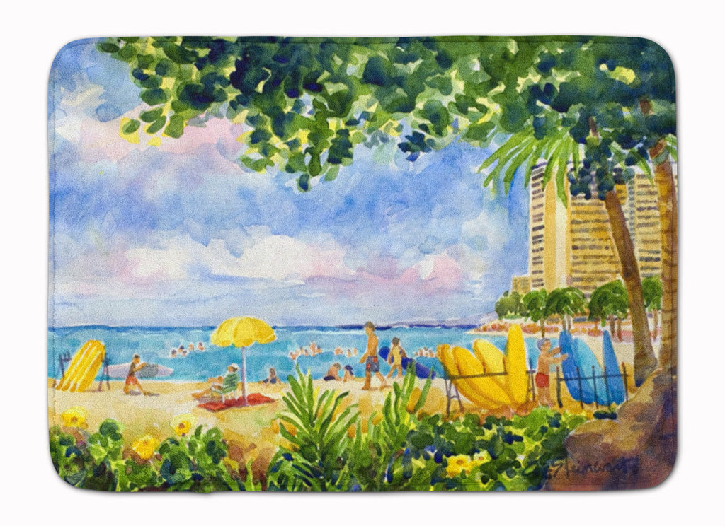 Beach Resort view from the condo Memory Foam Kitchen Mat Machine Washable Anti-Fatigue Cushion Comfort Bath or Kitchen Rug