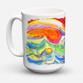 Ceramic Coffee Mug 15 oz Decorative Large C Handle Mug Cup for Tea, Cocoa Hot Chocolate