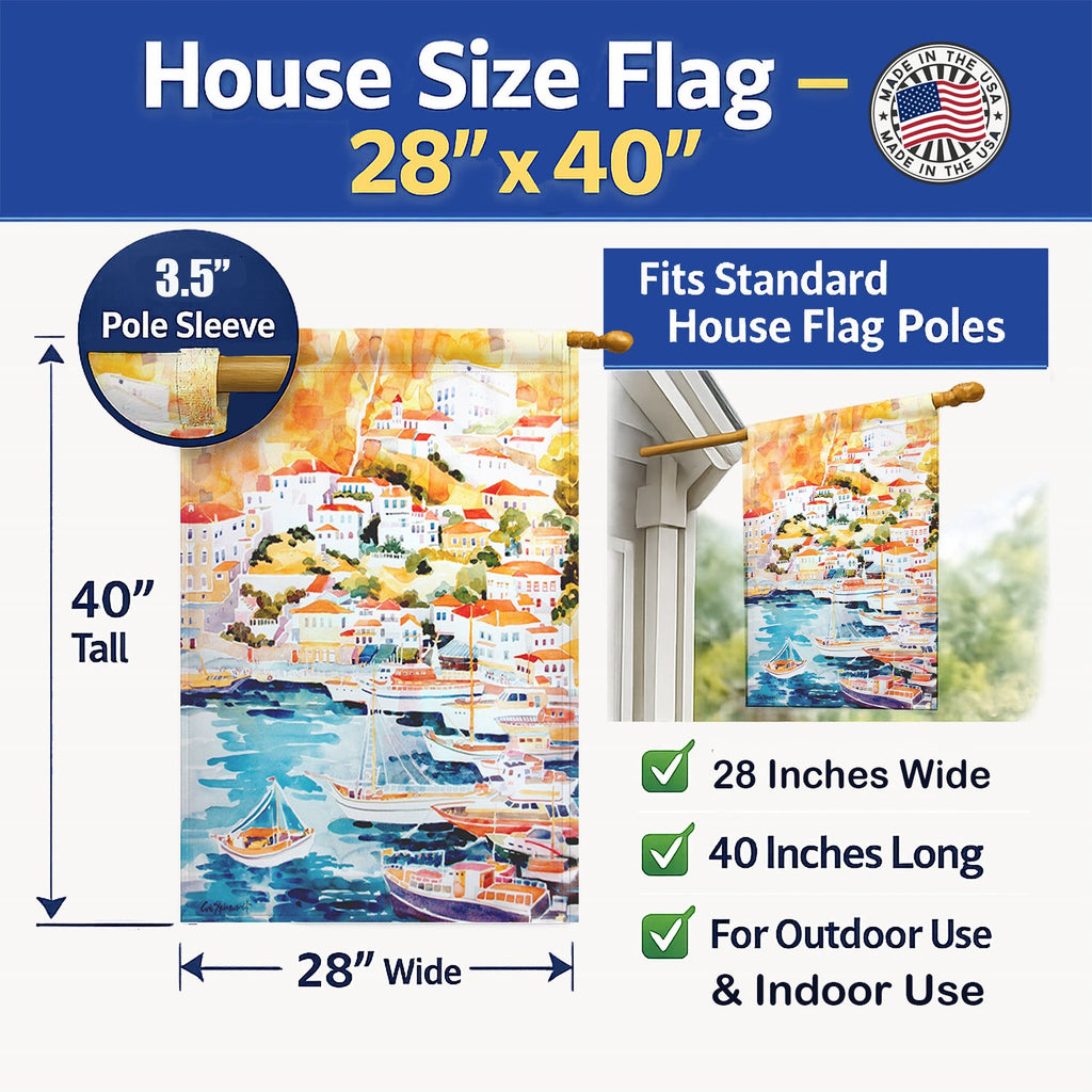 Harbour House Flag 28x40 Porch Sleeve Pole Decorative Outside Yard Banner Artwork Wall Hanging, Polyester