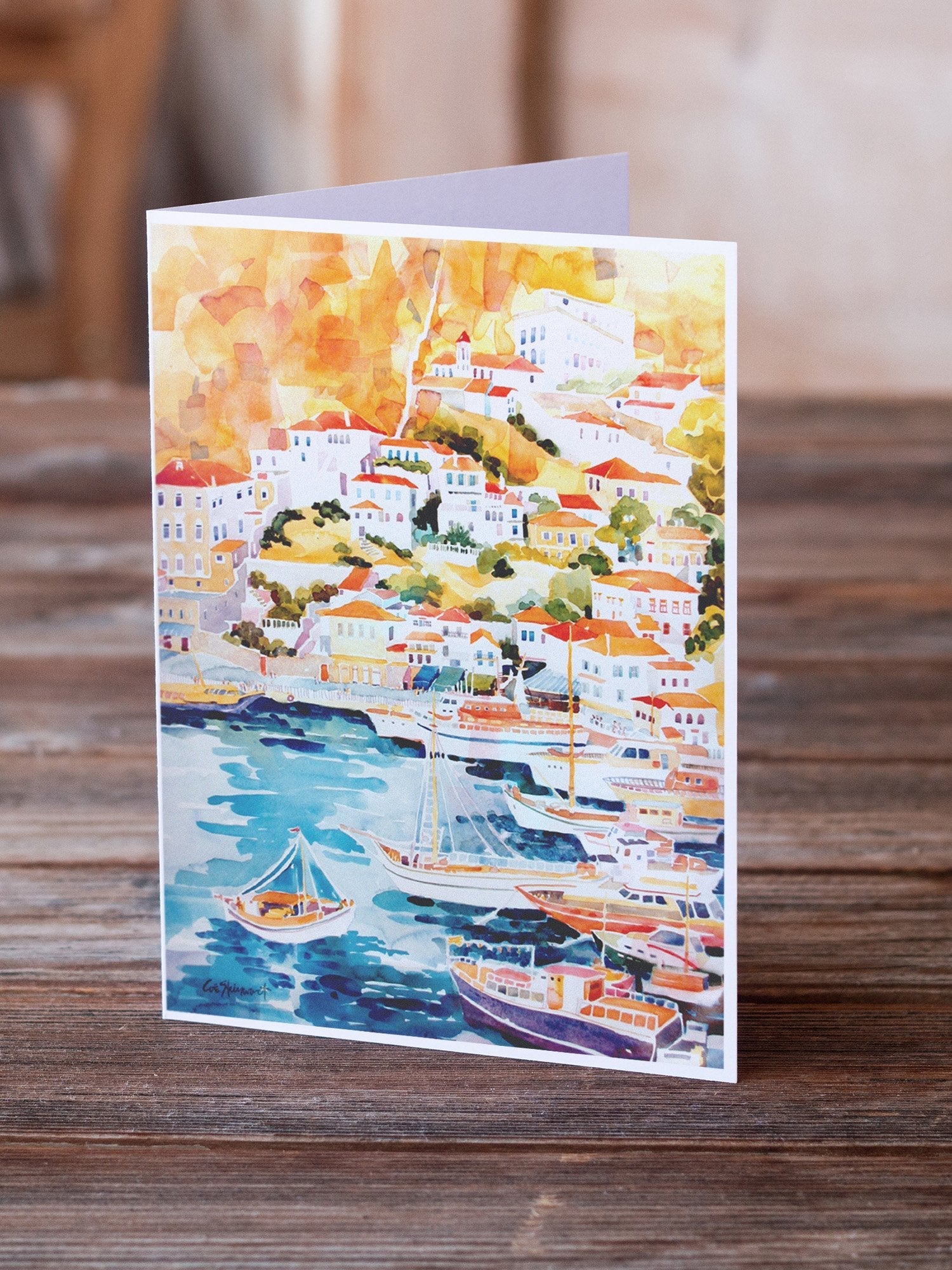 Harbour Greeting Cards Pack of 8 Blank Cards with Envelopes Whimsical A7 Size 5x7