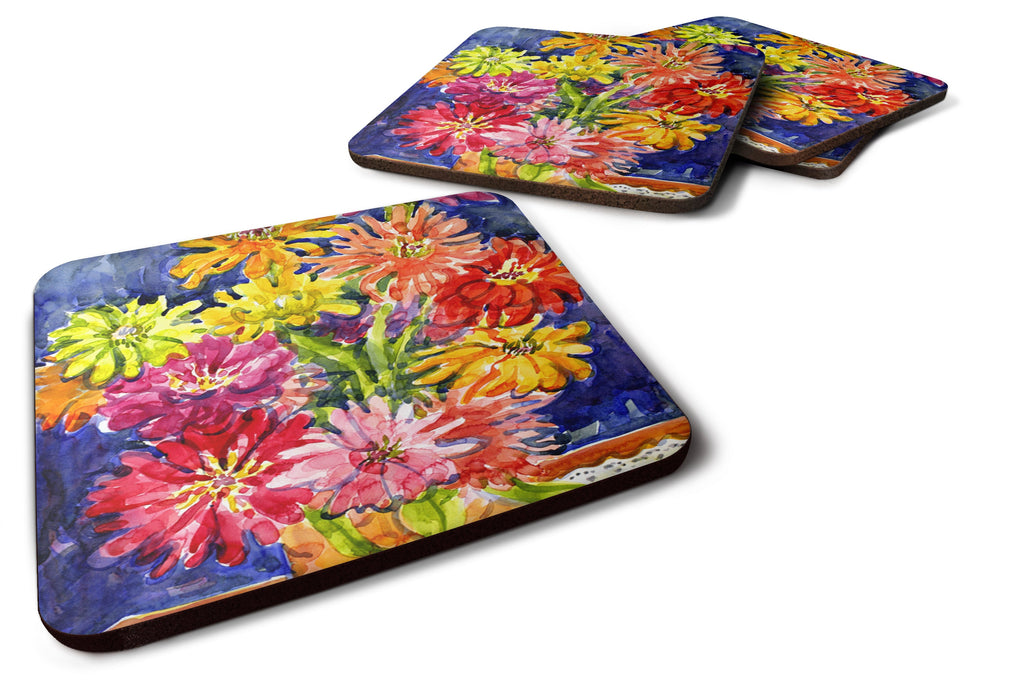 Flower - Gerber Daisies Foam Coasters Set of 4 Cup Coasters for Indoor Outdoor, Tabletop Protection, Anti Slip, Mouse pad Material