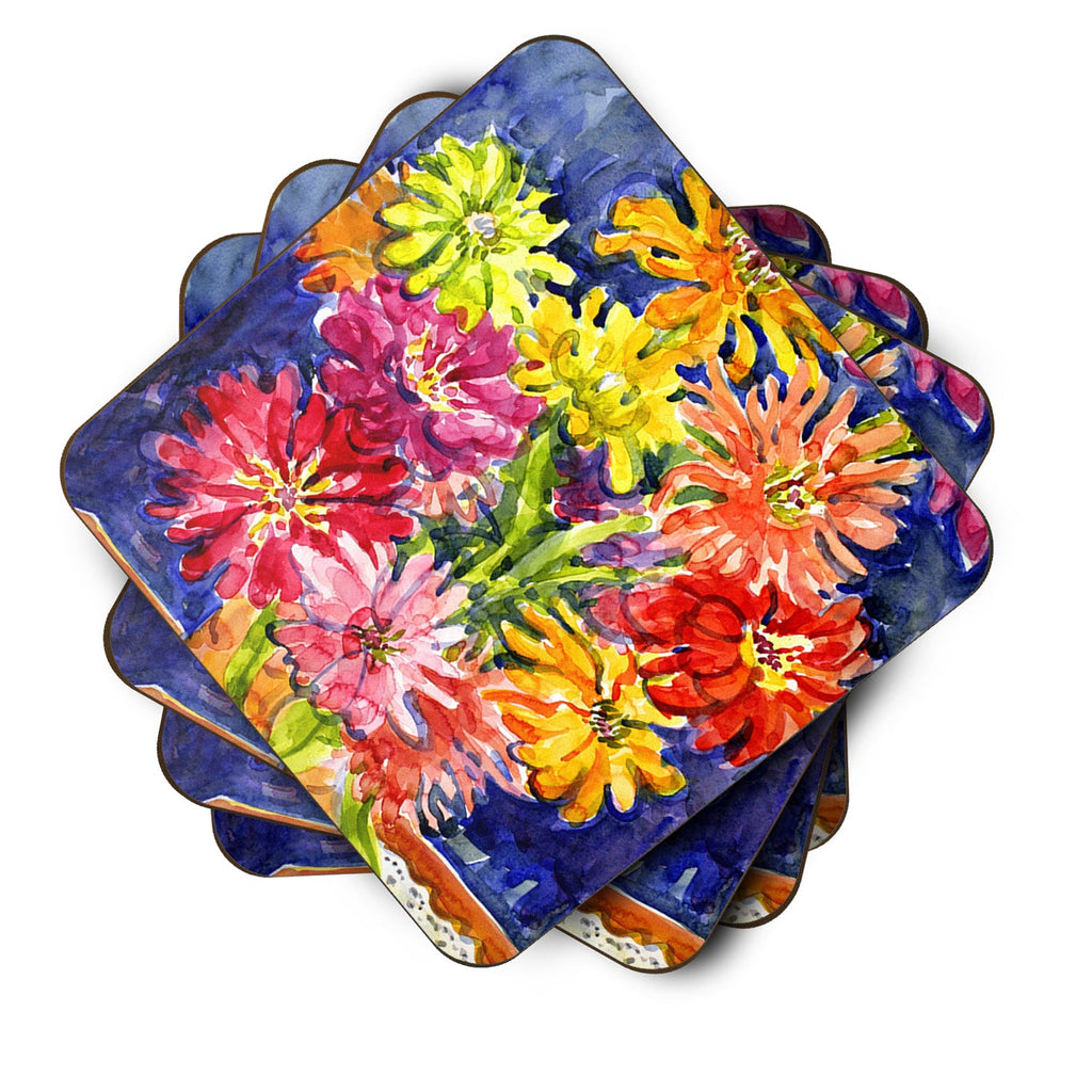 Flower - Gerber Daisies Foam Coasters Set of 4 Cup Coasters for Indoor Outdoor, Tabletop Protection, Anti Slip, Mouse pad Material