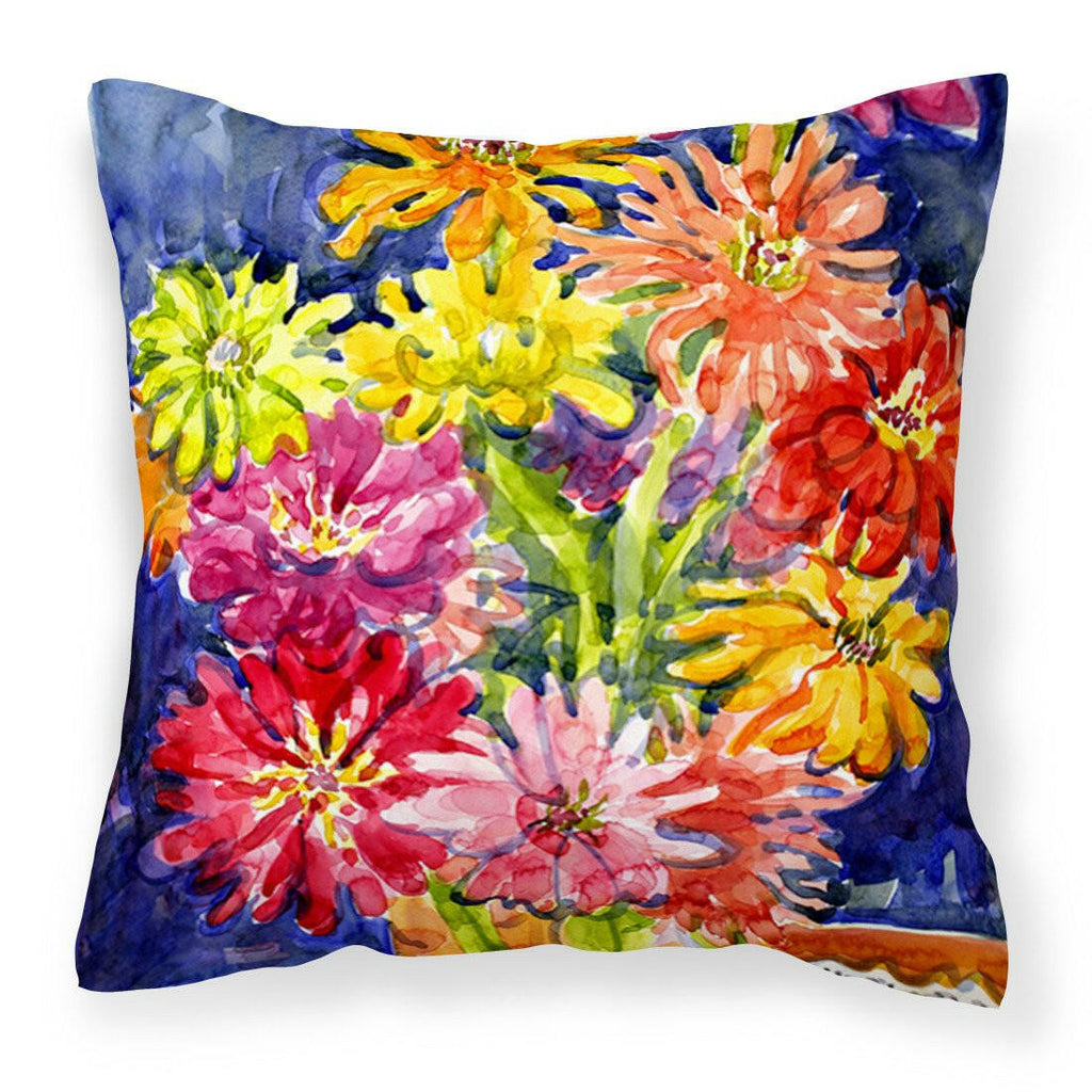 Flower - Gerber Daisies Decorative Throw Pillow 14x14 Indoor Outdoor Accent Cushion, Fabric Cover with Insert for Sofa, Bed, Porch & Living Room