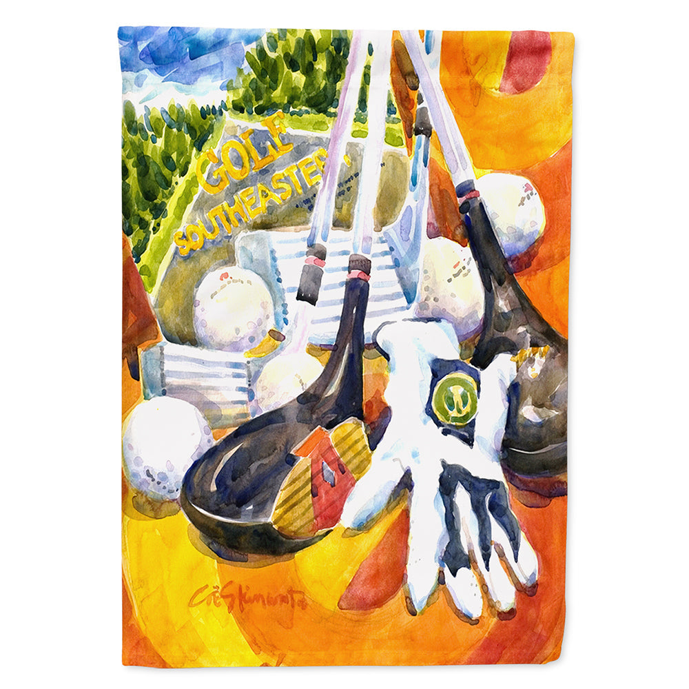 Golf Clubs, Ball and Glove House Flag 28x40 Porch Sleeve Pole Decorative Outside Yard Banner Artwork Wall Hanging, Polyester