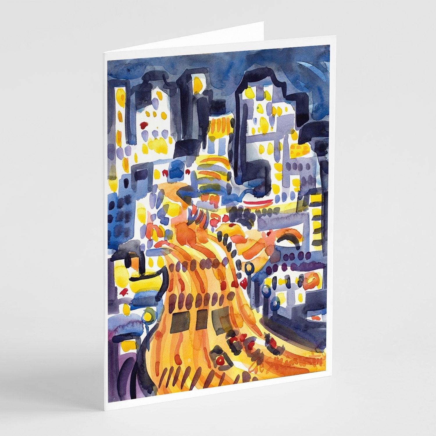 Skyline Abstract Greeting Cards Pack of 8 Blank Cards with Envelopes Whimsical A7 Size 5x7