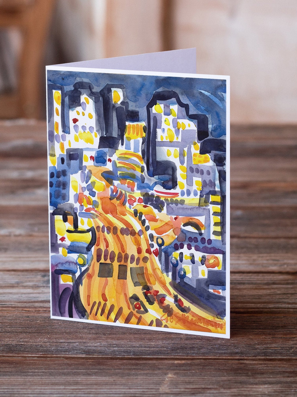 Skyline Abstract Greeting Cards Pack of 8 Blank Cards with Envelopes Whimsical A7 Size 5x7
