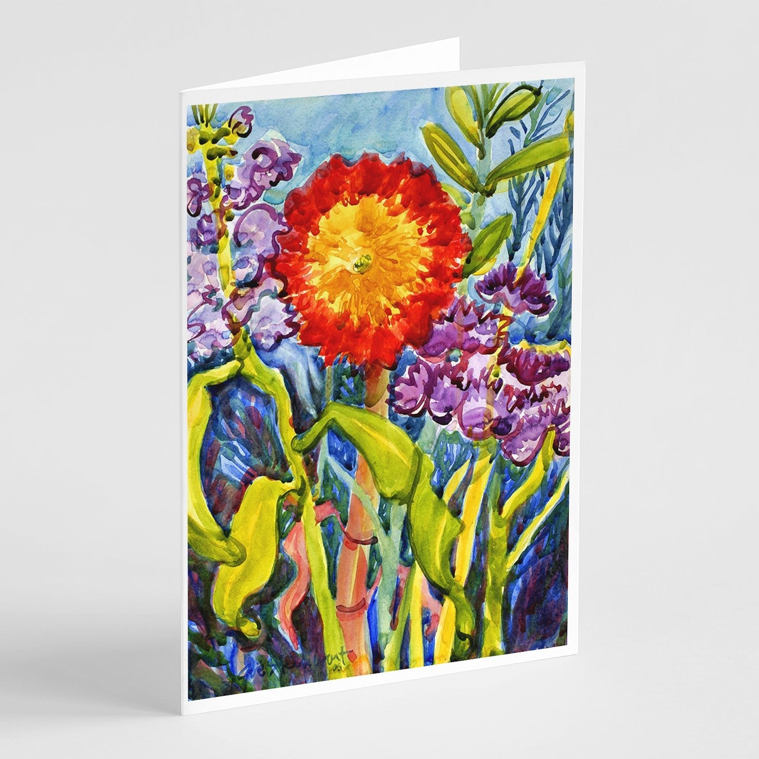 Flower - Sunflower Greeting Cards Pack of 8 Blank Cards with Envelopes Whimsical A7 Size 5x7