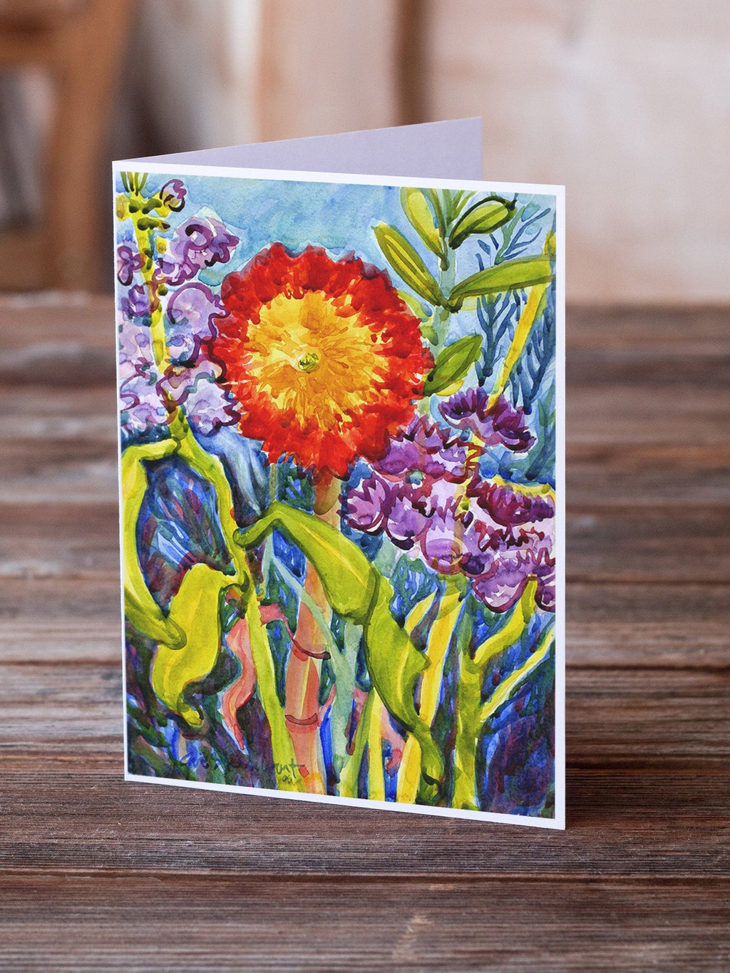 Flower - Sunflower Greeting Cards Pack of 8 Blank Cards with Envelopes Whimsical A7 Size 5x7