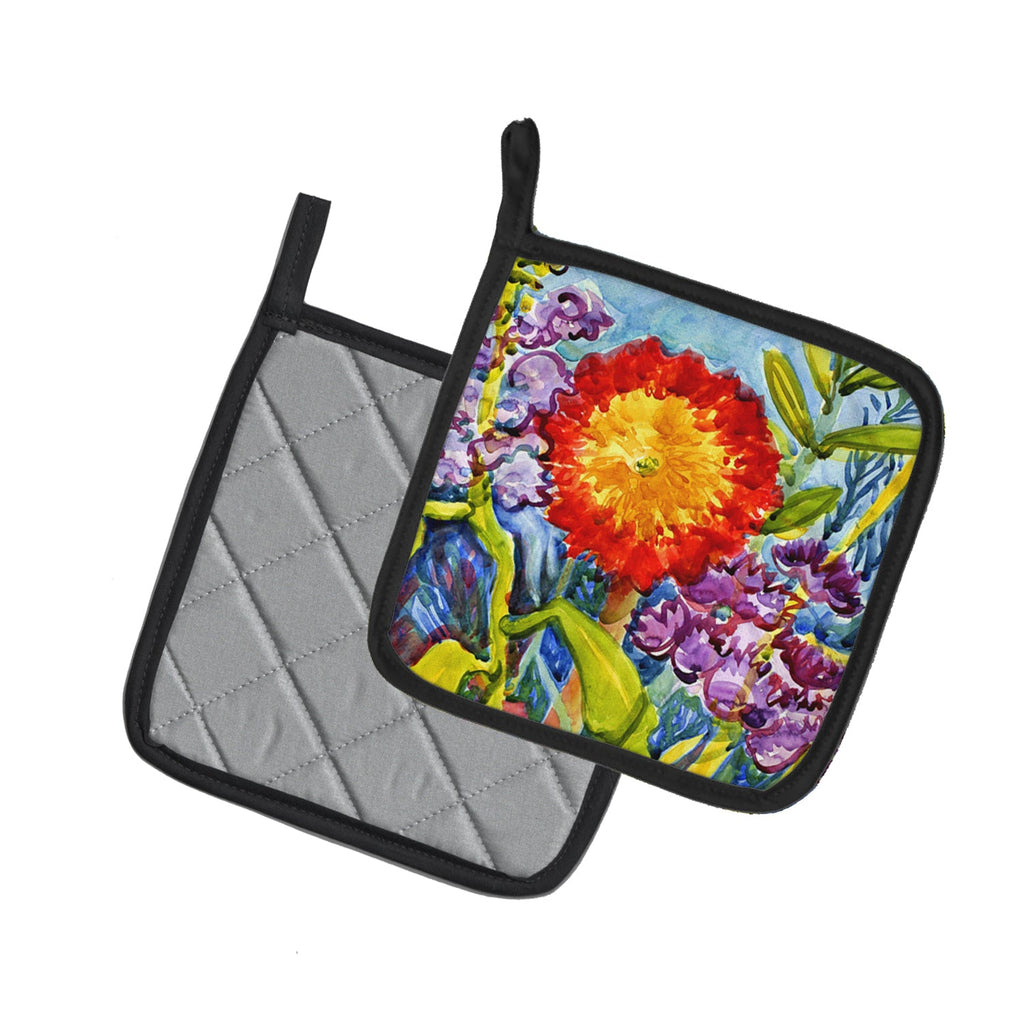 Flower - Sunflower Pot Holder Set of 2 Heat Resistant Quilted Hot Pads 7.5 x 7.5 Inch, Insulated Kitchen Trivets for Cooking & Baking