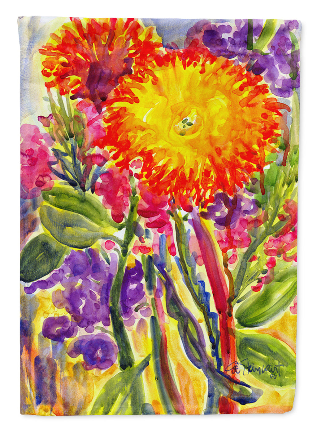 Flower - Aster House Flag 28x40 Porch Sleeve Pole Decorative Outside Yard Banner Artwork Wall Hanging, Polyester