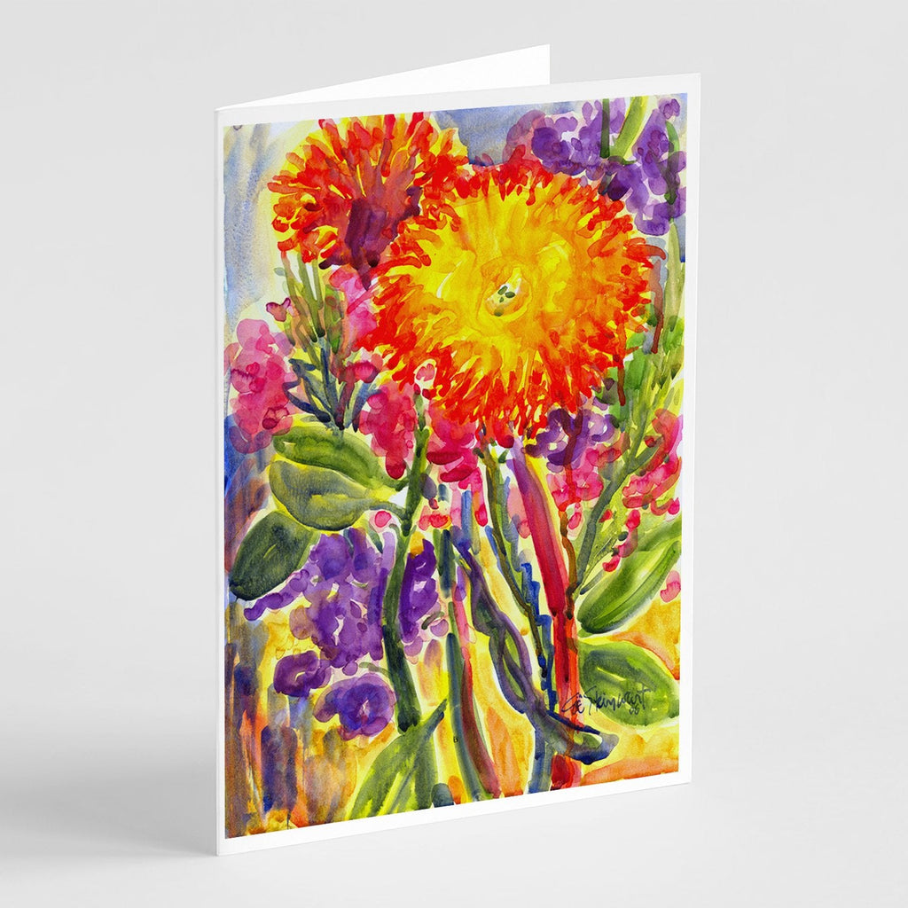 Flower - Aster Greeting Cards Pack of 8 Blank Cards with Envelopes Whimsical A7 Size 5x7