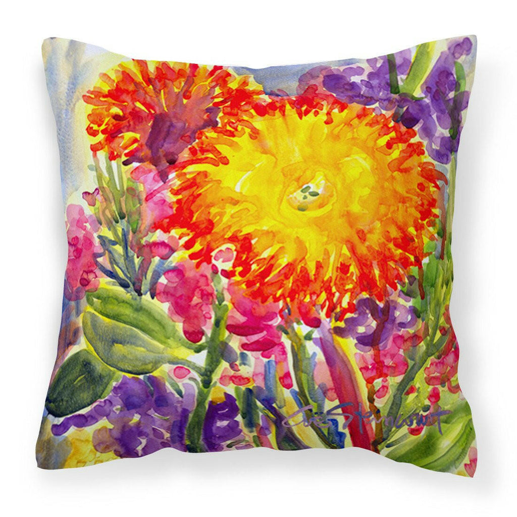 Flower - Aster Decorative Throw Pillow 14x14 Indoor Outdoor Accent Cushion, Fabric Cover with Insert for Sofa, Bed, Porch & Living Room