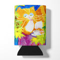Cat Tea Time Can or Bottle Hugger Cooler Sleeve for Standard 12 oz Cans, Insulated Foam Beer & Soda Can Hugger Reusable