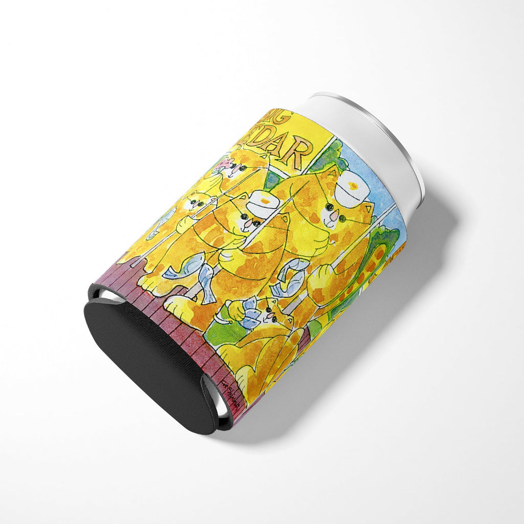 Orange Tabby Fishing Cats Can or Bottle Hugger Cooler Sleeve for Standard 12 oz Cans, Insulated Foam Beer & Soda Can Hugger Reusable