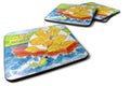 Big Orange Cat Fishing Foam Coasters Set of 4 Cup Coasters for Indoor Outdoor, Tabletop Protection, Anti Slip, Mouse pad Material