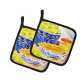 Pot Holder Set of 2 Heat Resistant Quilted Hot Pads 7.5 x 7.5 Inch, Insulated Kitchen Trivets for Cooking & Baking