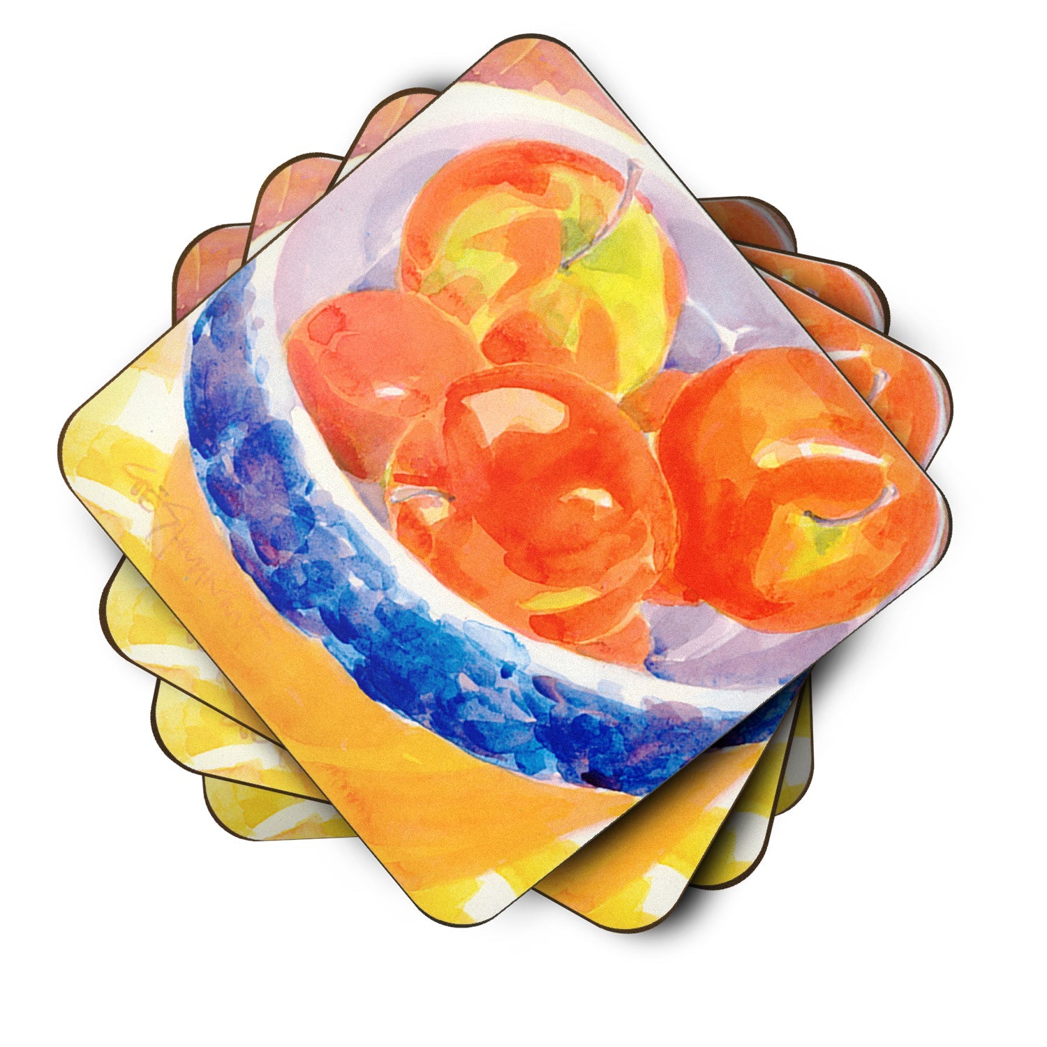 Bowl of Apples Foam Coasters Set of 4 Cup Coasters for Indoor Outdoor, Tabletop Protection, Anti Slip, Mouse pad Material