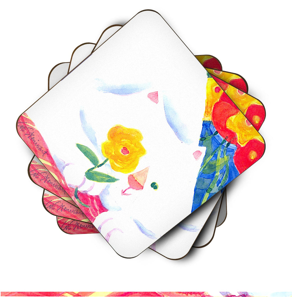 Big white Cat Foam Coasters Set of 4 Cup Coasters for Indoor Outdoor, Tabletop Protection, Anti Slip, Mouse pad Material