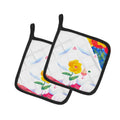 Big white Cat Pot Holder Set of 2 Heat Resistant Quilted Hot Pads 7.5 x 7.5 Inch, Insulated Kitchen Trivets for Cooking & Baking