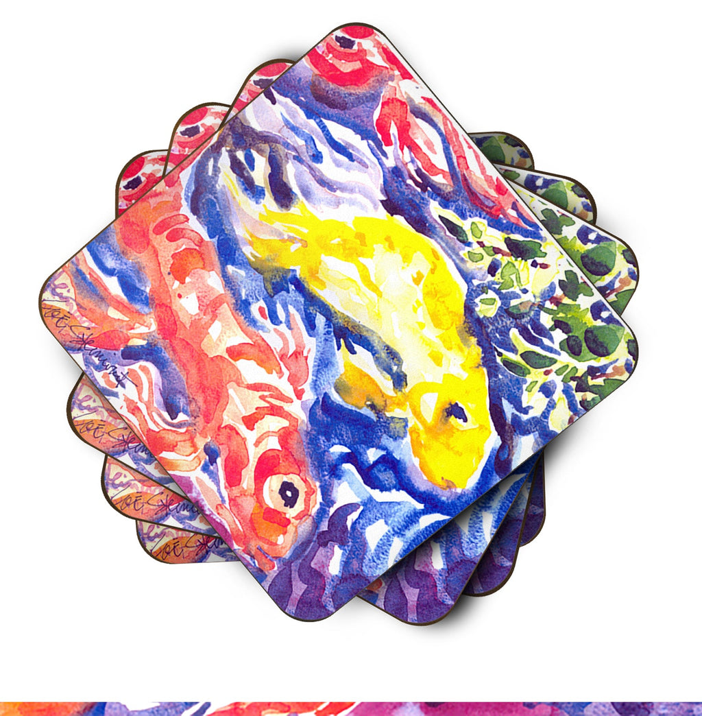 Fish - Koi in the pond Foam Coasters Set of 4 Cup Coasters for Indoor Outdoor, Tabletop Protection, Anti Slip, Mouse pad Material