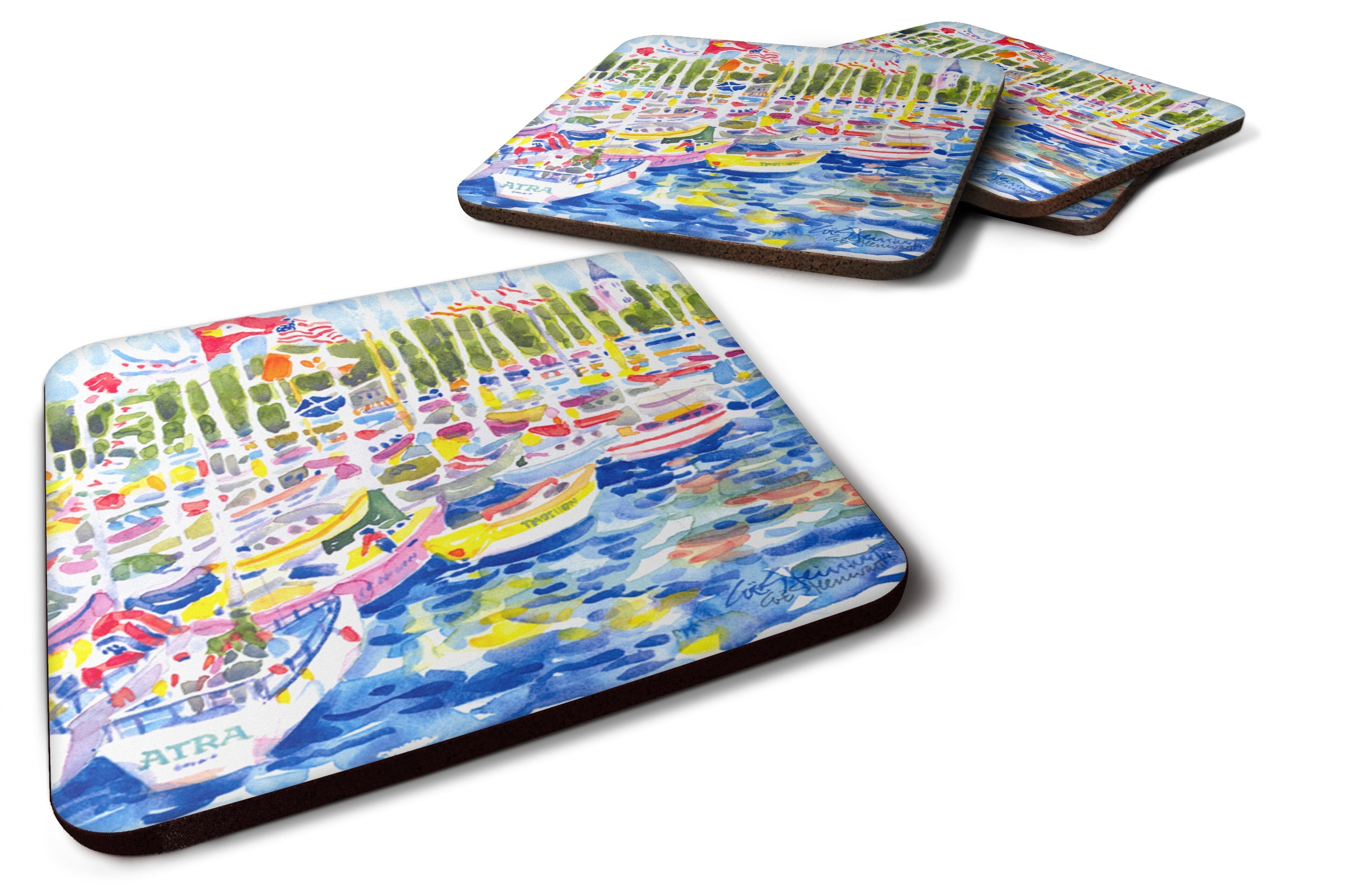 Harbour Foam Coasters Set of 4 Cup Coasters for Indoor Outdoor, Tabletop Protection, Anti Slip, Mouse pad Material