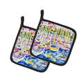 Harbour Pot Holder Set of 2 Heat Resistant Quilted Hot Pads 7.5 x 7.5 Inch, Insulated Kitchen Trivets for Cooking & Baking