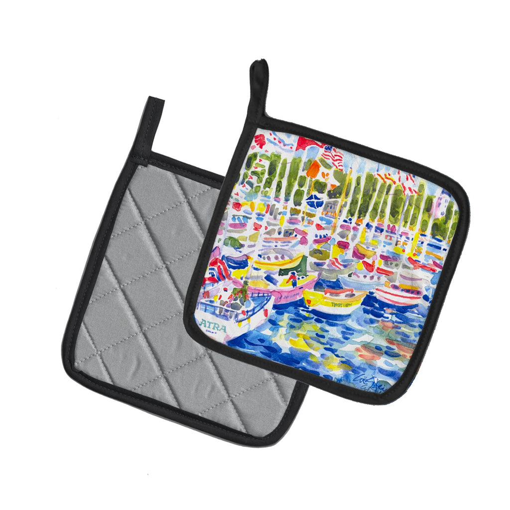 Harbour Pot Holder Set of 2 Heat Resistant Quilted Hot Pads 7.5 x 7.5 Inch, Insulated Kitchen Trivets for Cooking & Baking