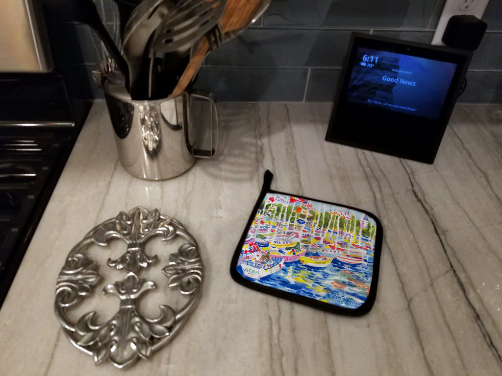 Harbour Pot Holder Set of 2 Heat Resistant Quilted Hot Pads 7.5 x 7.5 Inch, Insulated Kitchen Trivets for Cooking & Baking