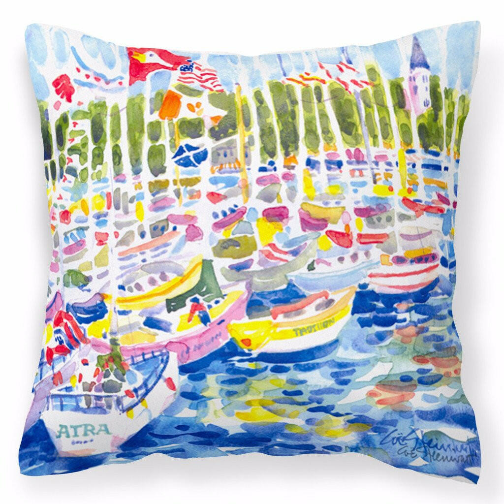 Harbour Decorative Throw Pillow 14x14 Indoor Outdoor Accent Cushion, Fabric Cover with Insert for Sofa, Bed, Porch & Living Room