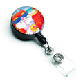Cool Cat with Sunglasses at the beach Retractable Badge Reel for Nurses ID Badge Holder with Clip Retractable Employee Badge Holder, Belt Clip
