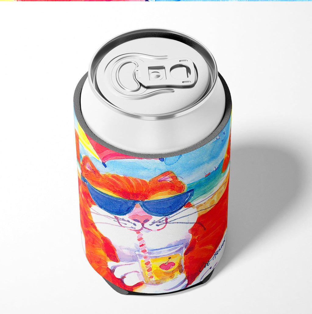 Cool Cat with Sunglasses at the beach Can or Bottle Hugger Cooler Sleeve for Standard 12 oz Cans, Insulated Foam Beer & Soda Can Hugger Reusable
