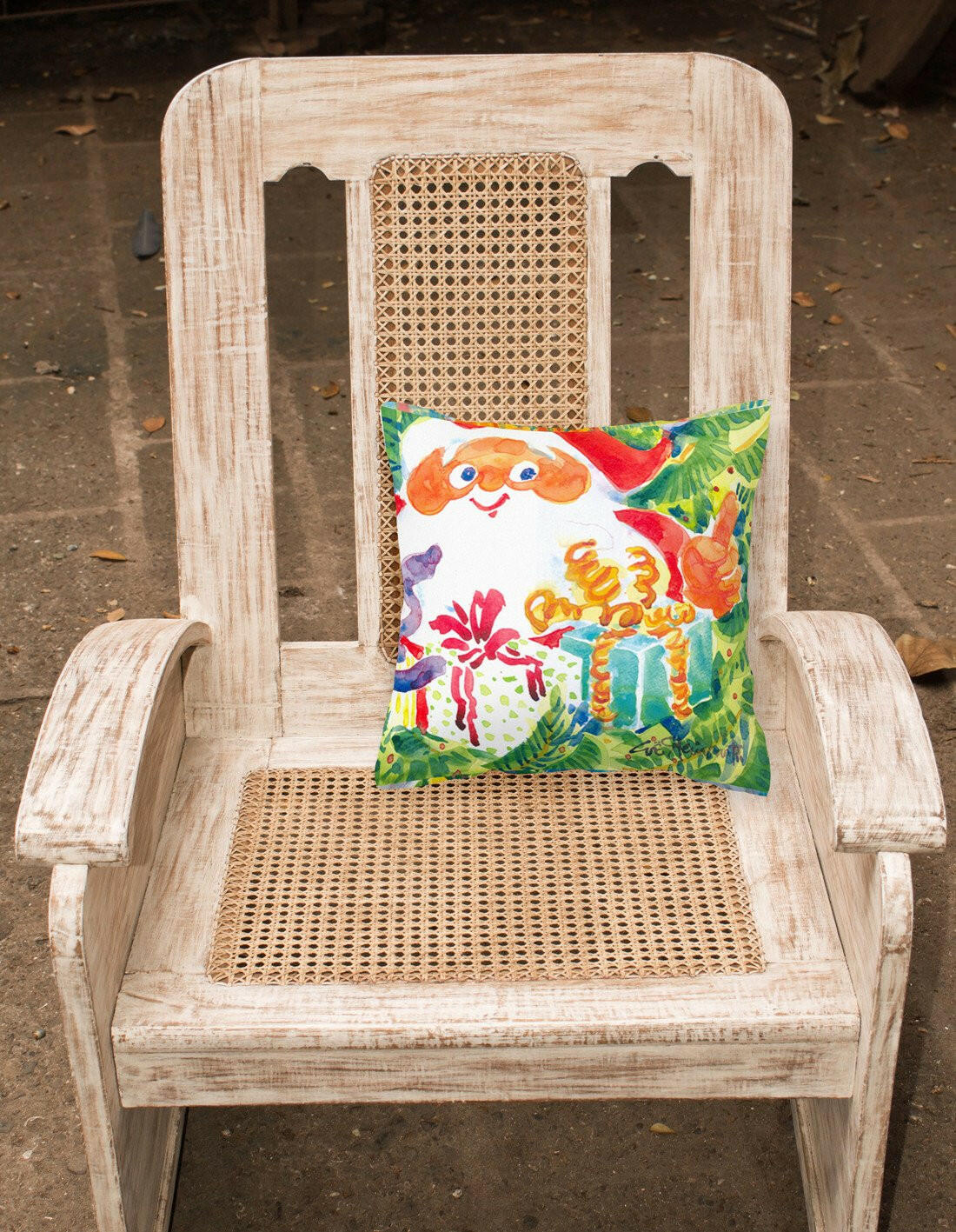 Christmas Santa Claus You Better Watch out Decorative Throw Pillow 14x14 Indoor Outdoor Accent Cushion, Fabric Cover with Insert for Sofa, Bed, Porch & Living Room