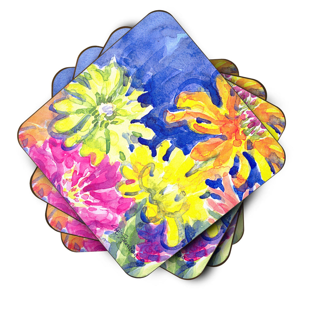 Flower Foam Coasters Set of 4 Cup Coasters for Indoor Outdoor, Tabletop Protection, Anti Slip, Mouse pad Material