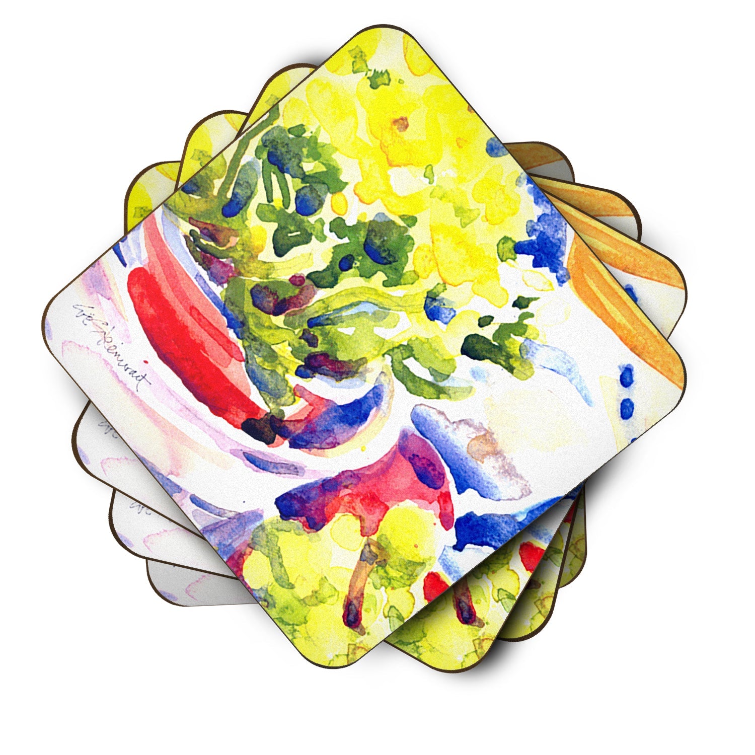 Flower Foam Coasters Set of 4 Cup Coasters for Indoor Outdoor, Tabletop Protection, Anti Slip, Mouse pad Material