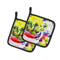 Flower Pot Holder Set of 2 Heat Resistant Quilted Hot Pads 7.5 x 7.5 Inch, Insulated Kitchen Trivets for Cooking & Baking
