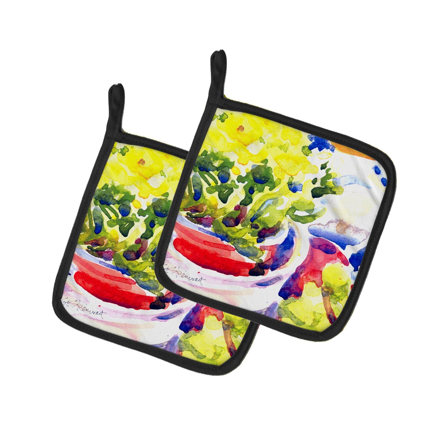 Flower Pot Holder Set of 2 Heat Resistant Quilted Hot Pads 7.5 x 7.5 Inch, Insulated Kitchen Trivets for Cooking & Baking