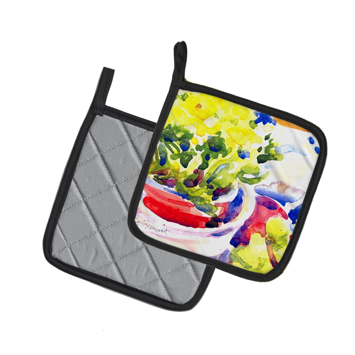 Flower Pot Holder Set of 2 Heat Resistant Quilted Hot Pads 7.5 x 7.5 Inch, Insulated Kitchen Trivets for Cooking & Baking