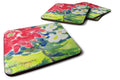 Flower Foam Coasters Set of 4 Cup Coasters for Indoor Outdoor, Tabletop Protection, Anti Slip, Mouse pad Material