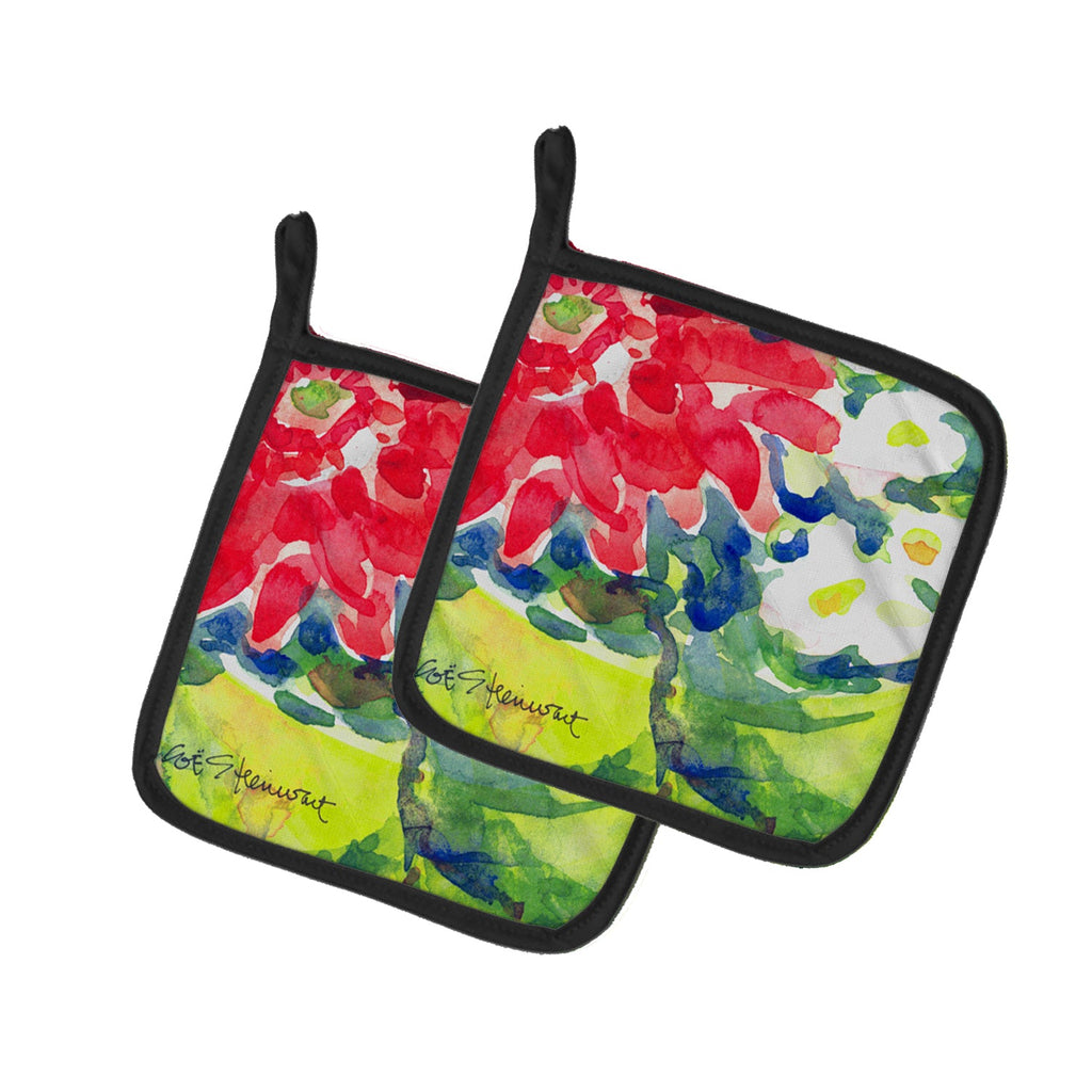Flower Pot Holder Set of 2 Heat Resistant Quilted Hot Pads 7.5 x 7.5 Inch, Insulated Kitchen Trivets for Cooking & Baking
